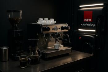 Brew bar with espresso machine and filter options