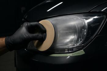 Headlight leveling to remove oxidized layer