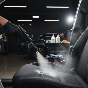 Steam cleaning fabric seats for a fresh interior