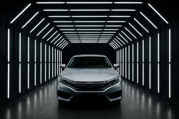 Interior light tunnel prepared for paint inspection