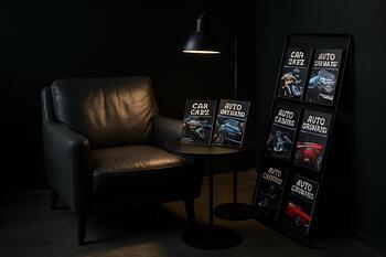 Reading corner with magazines on car care