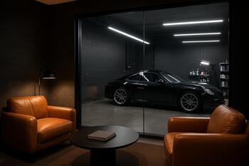 Warm seating in the owner lounge with acoustic glass