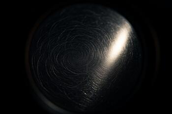 Microscope view showing micro swirls before correction