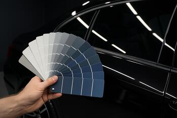 Paint chip deck used to verify blend window