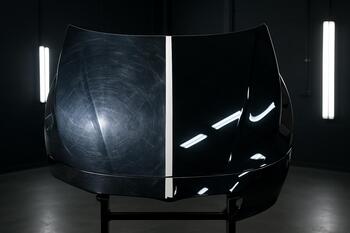 Practice hood panel used for controlled correction