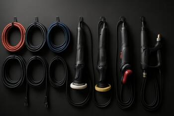 Tool staging wall keeping cables tidy