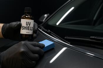 UV shield preparation along the windshield edge